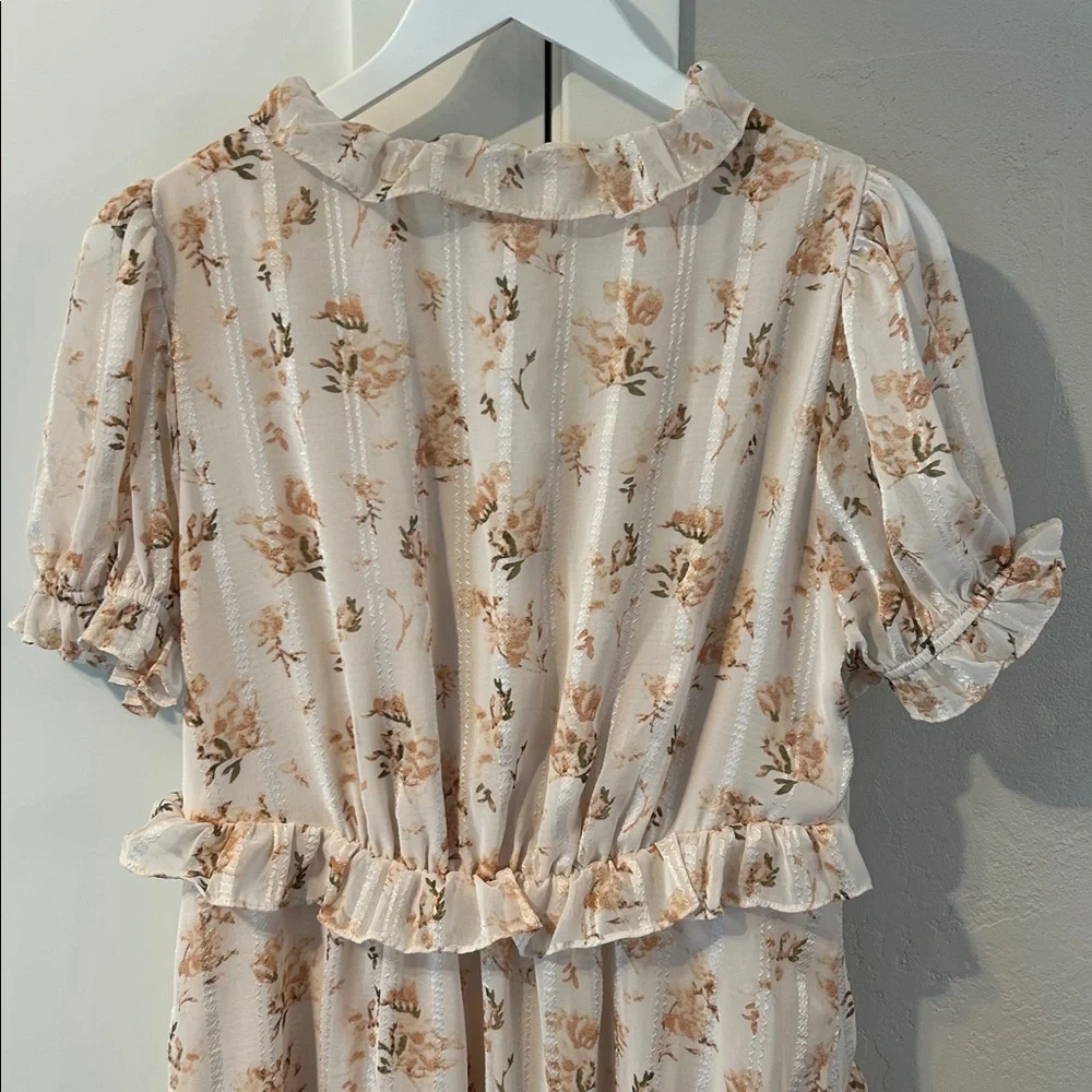 Storia Cream Floral Midi/Maxi Long Dress Bohemian Cottagecore Prairie XL